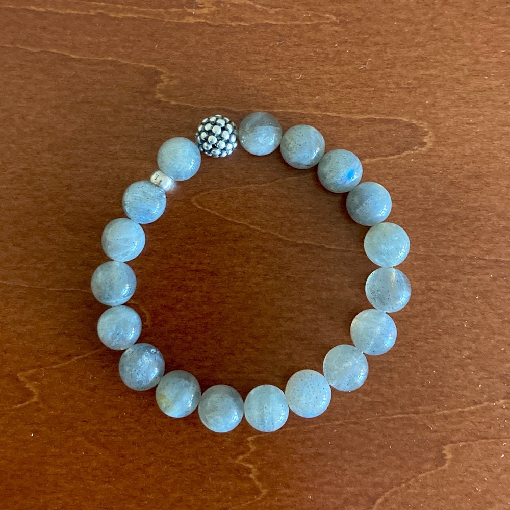 Lagos Maya Gemstone Silver Station Bead Bracelet